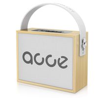 Wood Portable Bluetooth Speaker Loud Stereo and Rich Bass, OJA Wireless Retro Speaker Compatible with Microphone for Singing, Durable Outdoor Portable Speaker with Handle,12H Playtime for Home,Travel