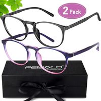 FEIYOLD Blue Light Blocking Glasses Women/Men,FDA Approved Anti Eyestrain Computer Gaming Glasses(2Pack)