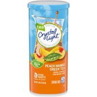 Crystal Light Sugar Free Peach Mango Green Tea Powdered Drink Mix, Low Caffeine, 1.85 oz Can (Pack of 12)