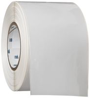 Brady THT-107-423 4" Width x 300' Height, B-423 Permanent Polyester, Gloss Finish White Thermal Transfer Printable Label