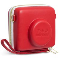 FAO Schwarz 1003435 Instant Camera Case in Red Synthetic Leather with Zipper Closure, Custom Fit Instant Camera, Includes Wrist Strap