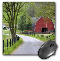 3dRose LLC 8 x 8 x 0.25 Inches Mouse Pad, Red Barn and Farm House Near Berlin, Ohio, David R. Frazier (mp_93372_1)
