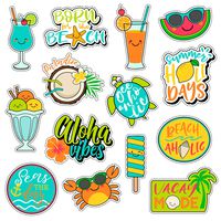 Vsco Stickers for Water Bottles[14PCS], Laptops Sticker for Teens Vsco Girl Meme Stuff, Cute Peppa Aesthetic Trendy Waterproof Vinyl Decal for Hydro Flask Waterbottles Hydroflasks Skateboard Outdoor