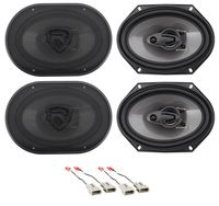 Rockville 6x8 Front+Rear Factory Speaker Replacement Kit for 97-98 Ford F-150