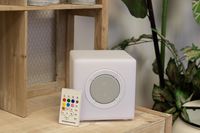 Alpine Corporation Master Bluetooth Speaker with LED Light and Remote - Plastic Color Changing Speaker for Indoor/Outdoor Use- 6" x 6" x 6"