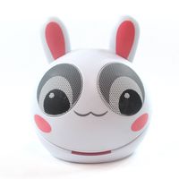 Impecca Portable Mini Character Rabbit Speakers for iPod iPad MP3 Players Laptops and Tablets (White/pink)