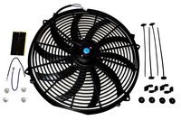 A-Team Performance 130031 Electric Radiator Cooling Fan Cooler Heavy Duty Wide Curved 10 S Blades 12V 3000 CFM Reversible Push or Pull with Mounting Kit Black 16 Inches