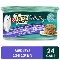 Purina Fancy Feast Gravy Wet Cat Food, Medleys White Meat Chicken Primavera - (24) 3 oz. Cans