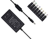 Excelity AC to DC 15V 3A Power Supply Adapter with 5.5mm x 2.1mm Connector Plug for LCD Tablets Webcam Routers Toys Recorder Bluetooth Speaker