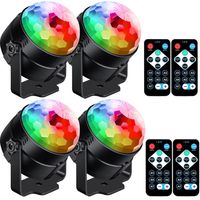 [4-Pack] Sound Activated Party Lights with Remote Control Dj Lighting, RBG Disco Ball Light, Strobe Lamp 7 Modes Stage Par Light for Home Room Dance Parties Bar Karaoke Xmas Wedding Show Club