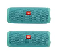 JBL Flip 5 Waterproof Portable Wireless Bluetooth Speaker Bundle - (Pair) Teal