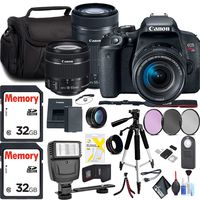 Canon EOS Rebel T7i DSLR Camera 18-55mm Lens EF-S 55-250mm Lens Combo Kit