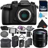 Panasonic Lumix DC-GH5 Mirrorless Micro Four Thirds Digital Camera (Body Only) + Panasonic Leica DG Summilux 12mm Lens + 128GB Class 10 Memory Card Bundle