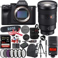 Sony Alpha a7R IV Mirrorless Digital Camera with 24-70mm f/2.8 Lens Kit + 64GB Pro Memory Card + PRO TTL Flash + Headphones + Microphone + Filter Kit + Lens Case + Tripod + Camera Backpack Bundle