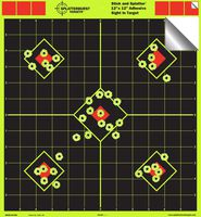 12"x12" Sight in Adhesive SPLATTERBURST Shooting Targets - Instantly See Your Shots Burst Bright Fluorescent Yellow Upon Impact! (50 Pack)