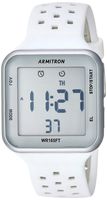 Armitron Sport Unisex 40/8417SWT Digital Chronograph White and Grey Perforated Silicone Strap Watch
