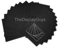 The Display Guys Pack of 25 Pre-Cut 11x14 Black Picture Mats Board with White Core Bevel Cut for 8x10" Photo (25 pcs black mat board only)