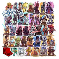 50pcs Cool Movie Star Wars Fans Stickers for Laptop Water Bottle Luggage Snowboard Bicycle Skateboard Decal for Kids Teens Adult Waterproof Aesthetic Stickers