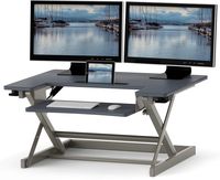 SHW Height Adjustable Sit to Stand Desk Riser Converter Workstation, Gray