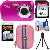 Vivitar ViviCam F126 Digital Camera (Pink) with 16GB Card + Case + Mini Tripod + Kit
