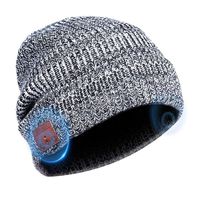 Bluetooth Beanie Hat Headphones Headset, Wireless Siri Voice Control Built-in HD Stereo Speakers & Microphone, Musical Knit Cap for Running, Outdoor Sports, Boys Girls (Gray)