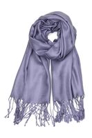 Achillea Large Soft Silky Pashmina Shawl Wrap Scarf in Solid Colors (Bluish Purple)