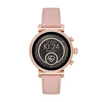 Michael Kors Access Women's Sofie Heart Rate' Stainless Steel Touch-Screen Smartwatch with Silicone Strap, Pink, 18 (Model: MKT5068)