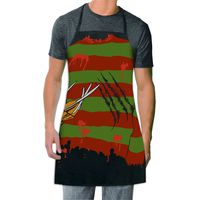 ICUP Nightmare On Elm Street - Freddy Krueger Gren and Red Sweater and Claw Character Adult Size 100% Cotton Adjustable Black Apron
