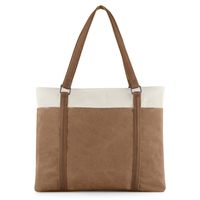 Women Laptop Tote Bag for Work Lightweight Splice Canvas 15.6 Inch Handbag Purse (Brown)