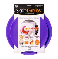 Safe Grabs: As Seen on Shark Tank Original Multi-Purpose Silicone Microwave Mat | Splatter Guard, Trivet, Hot Pad, Pot Holder, Minimize Mess (Heat Resistant, Dishwasher Safe), Set of 2, Purple