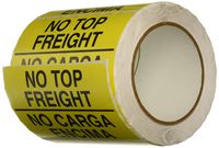 TapeCase Shipping Packing Labels"No Top Freight Eng/No Carga Encima", Yellow/Black - 500 per Pack (1 Pack)