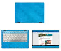 decalrus - Protective Decal for HP Pavilion X360 14M-CD0003DX (14" Screen) Laptop LITE Blue Carbon Fiber Skin case Cover wrap CFhpPavilionX360_14mLiteBlue