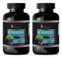 Brain and Memory Power Boost - RESVERATROL Complex 1200 MG - Pure and Potent Ingredients - resveratrol and quercetin - 2 Bottles 120 Capsules