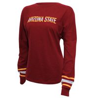 NCAA Arizona State Sun Devils Women's Campus Specialties Long Sleeve Fan Tee, XX-Large, Maroon