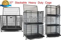 Homey Pet 37" Heavy Duty Metal Open Top Cage w/Floor Grid, Casters and Tray