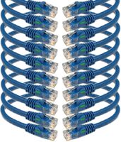 iMBAPrice - 100 ' Cat5e RJ45 Network Ethernet Patch Cable, (10 Pack), Blue (IMBA-CAT5-100GY-10PK)