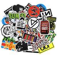 Rock Band Music Stickers (100pcs) for Guitar, Laptops, Water Bottles, Cars, Travel Case, Skateboard, Luggage, Vintage Vinyl Waterproof Sticker and Decals Pack