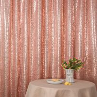 Rose Pink Party Delight Satin Non-Transparent Sequin Backdrop, Photography, 10Ft x 10Ft