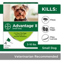 Flea and Lice Treatment for Dogs, 3-10 lb, 4 doses, Advantage II