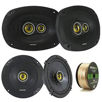 2 Pair Car Speaker Package Of 2x Kicker CSC54 450-Watt 5-1/4" Inch 2-Way Black Coaxial Speakers + 2x CSC6934 900W 6x9" CS Series 3-Way Speakers - Bundle Combo With Enrock 50 Foot 14 Gauge Speaker Wire