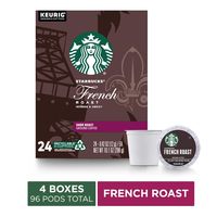 Starbucks French Roast Coffee K-Cup Pods | Dark Roast | Coffee Pods for Keurig Brewers | 4 Boxes (96 Pods)
