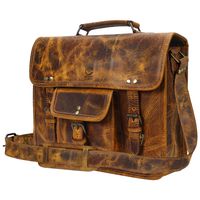 Rustic Town 15 inch Leather Laptop Messenger Bag Computer Satchel Briefcase Bag
