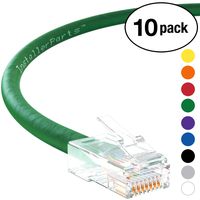 InstallerParts (10 Pack) Ethernet Cable CAT6 Cable UTP Non-Booted 1.5 FT - Green - Professional Series - 10Gigabit/Sec Network/High Speed Internet Cable, 550MHZ