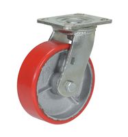 Vestil CST-PU-6/2-SPoly-on-Steel Swivel Plate Caster, 6" Diameter Wheel, 1200 lb. Capacity, 4" x 4-1/2"