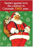 1833 'Colorado Cookies' - Funny Merry Christmas Greeting Card with 5" x 7" Envelope by NobleWorks