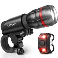 Vont Bike Light, Comes with Free Tail Light, Bicycle Light Installs in Seconds Without Tools, Powerful Bike Headlight Compatible with: Mountain, Kids, Street, Bikes, Front and Back Illumination