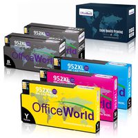 OfficeWorld 5 Pack Remanufactured 952 Ink Cartridge Replacement for HP 952 952XL High Yield Ink Cartridge, Work with OfficeJet Pro 8710 8715 8720 8740 7740 8210 8730 8702 8725 8216 Printer