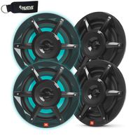 JBL MB6520AM - Two Pairs of Stadium Marine MB6520 Black 6.5" Premium 2-Way RGB LED Coaxial Speakers