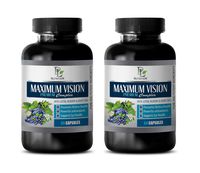 Supplements for Vision - Maximum Vision Premium Complex with Lutein Bilberry and Grape Seed - Grape Seed antioxidant - 2 Bottle 120 Capsules