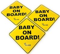"Baby On Board" Sign Magnet for Car - Highly Reflective Safety Design - Easily Seen, Weatherproof & Durable - 3 PCS by IOMEE